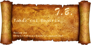 Takácsi Beatrix névjegykártya